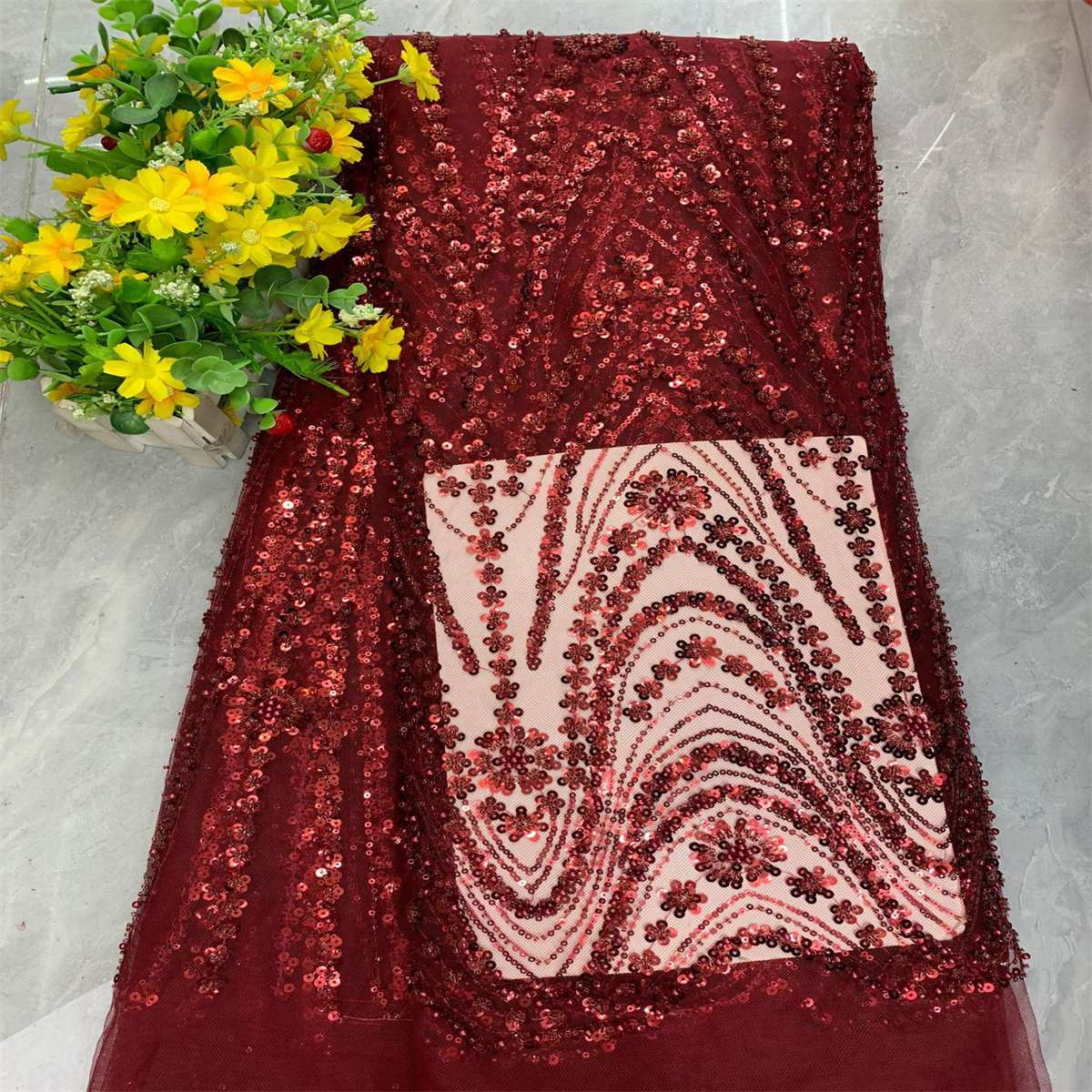 Beaded Tulle Fabric | COD ZT172