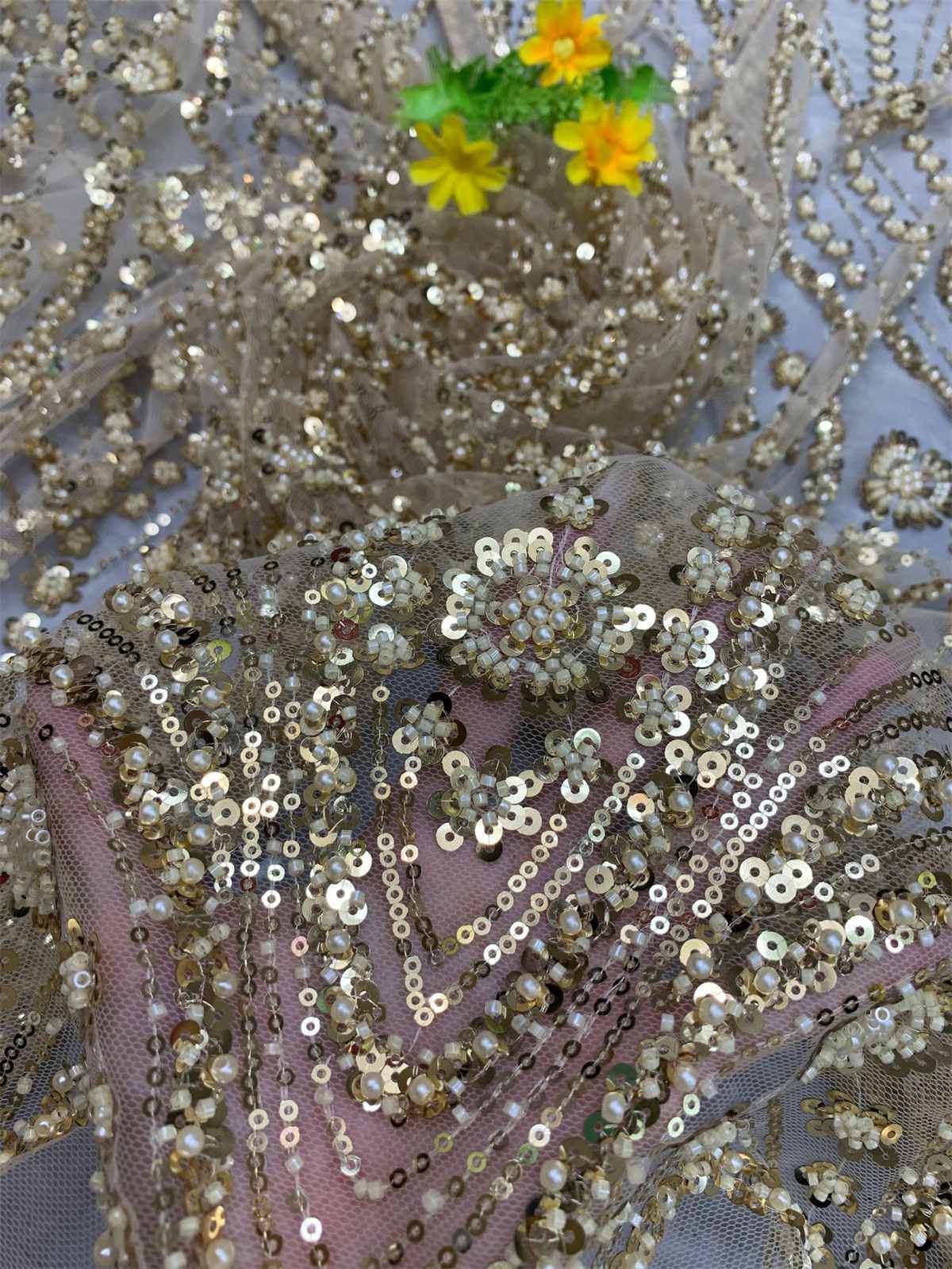 Beaded Tulle Fabric | COD ZT172