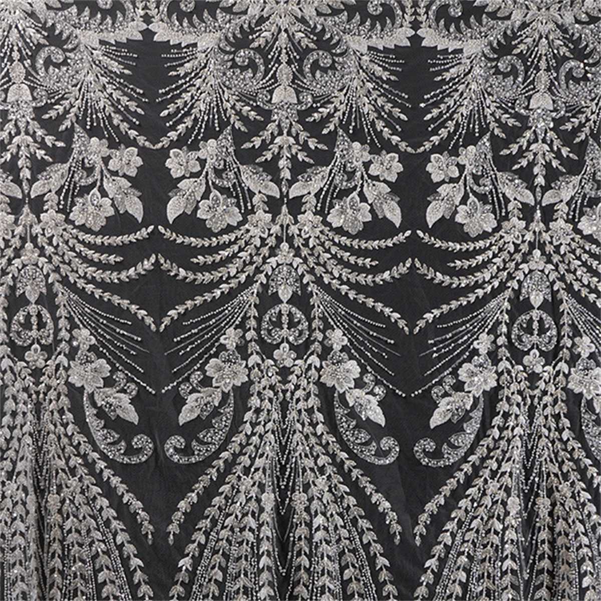 Bridal Lace Fabric - 5 Yards - Embroidered Beaded Wedding Lace Fabric | SKU ZT177
