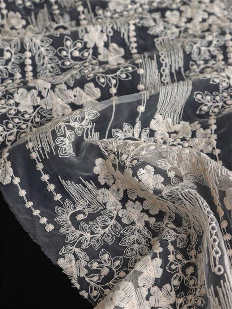Bridal Lace Fabric - 5 Yards - Embroidered Wedding Lace Fabric | SKU LIL004