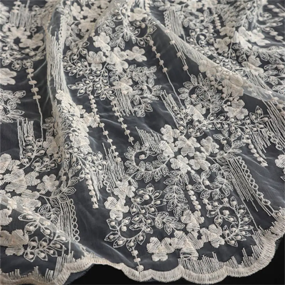 Bridal Lace Fabric - 5 Yards - Embroidered Wedding Lace Fabric | SKU LIL004