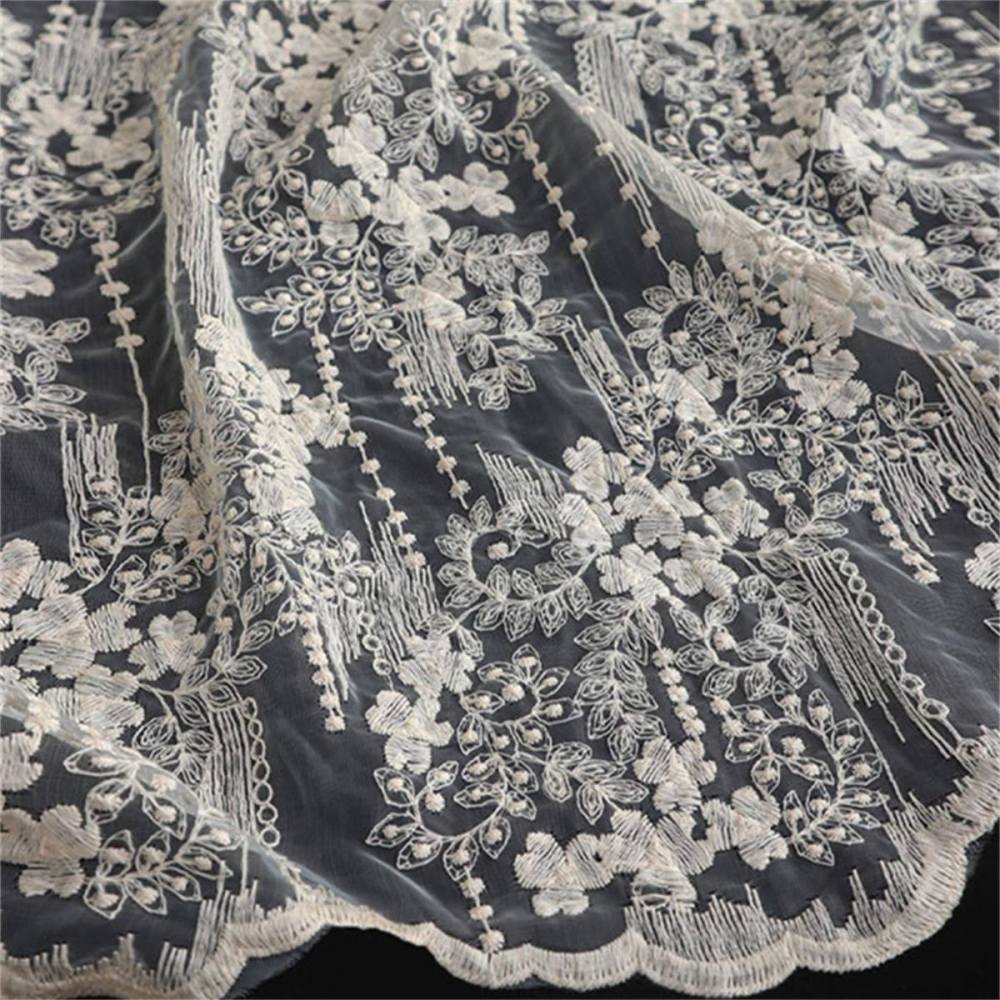 Bridal Lace Fabric - 5 Yards - Embroidered Wedding Lace Fabric | SKU LIL004