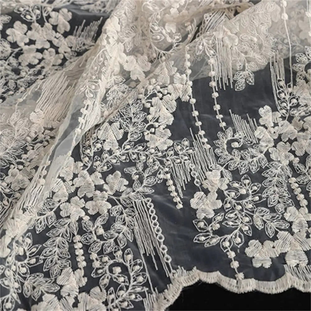 Bridal Lace Fabric - 5 Yards - Embroidered Wedding Lace Fabric | SKU LIL004