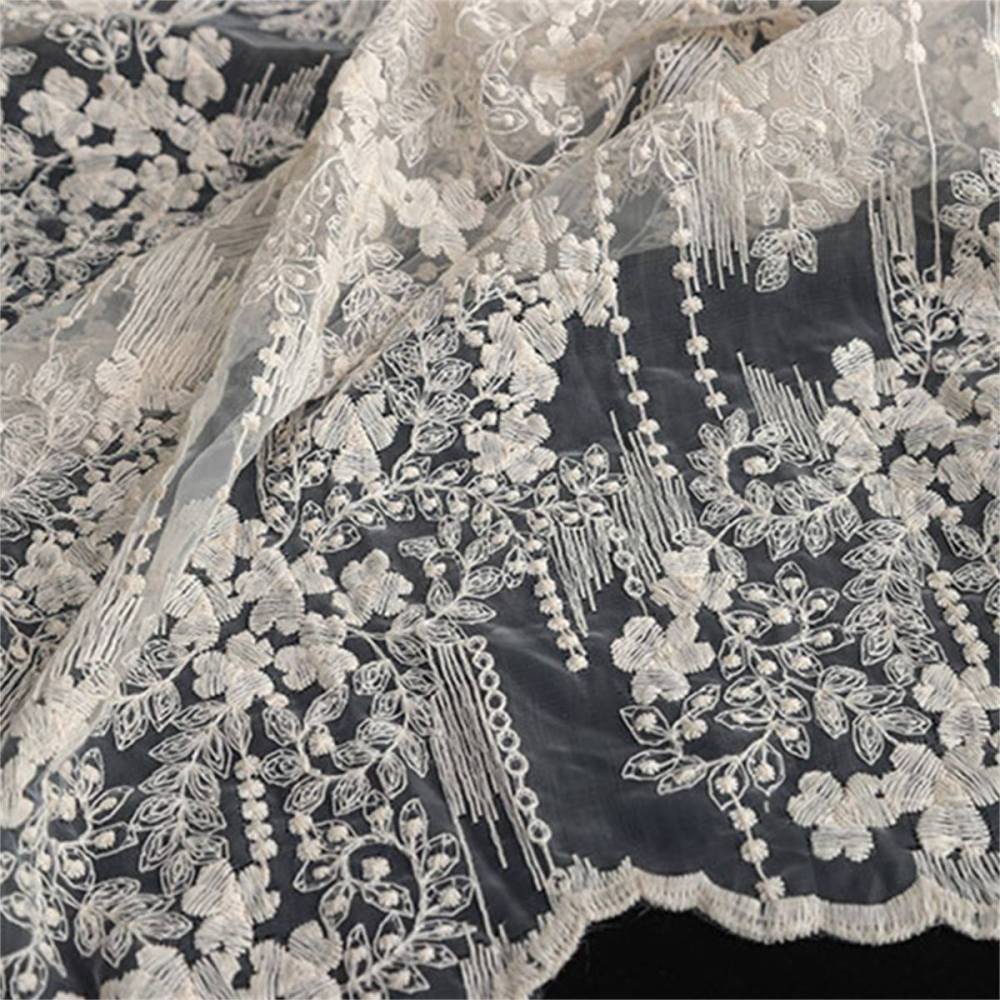 Bridal Lace Fabric - 5 Yards - Embroidered Wedding Lace Fabric | SKU LIL004