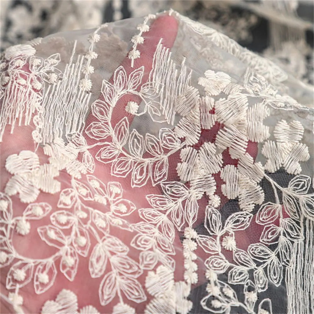 Bridal Lace Fabric - 5 Yards - Embroidered Wedding Lace Fabric | SKU LIL004