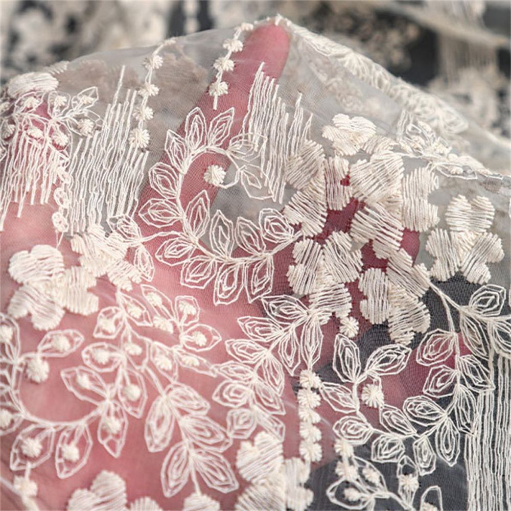Bridal Lace Fabric - 5 Yards - Embroidered Wedding Lace Fabric | SKU LIL004