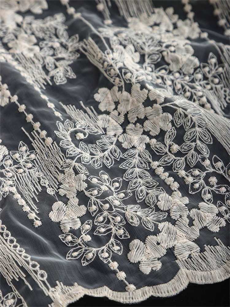 Bridal Lace Fabric - 5 Yards - Embroidered Wedding Lace Fabric | SKU LIL004