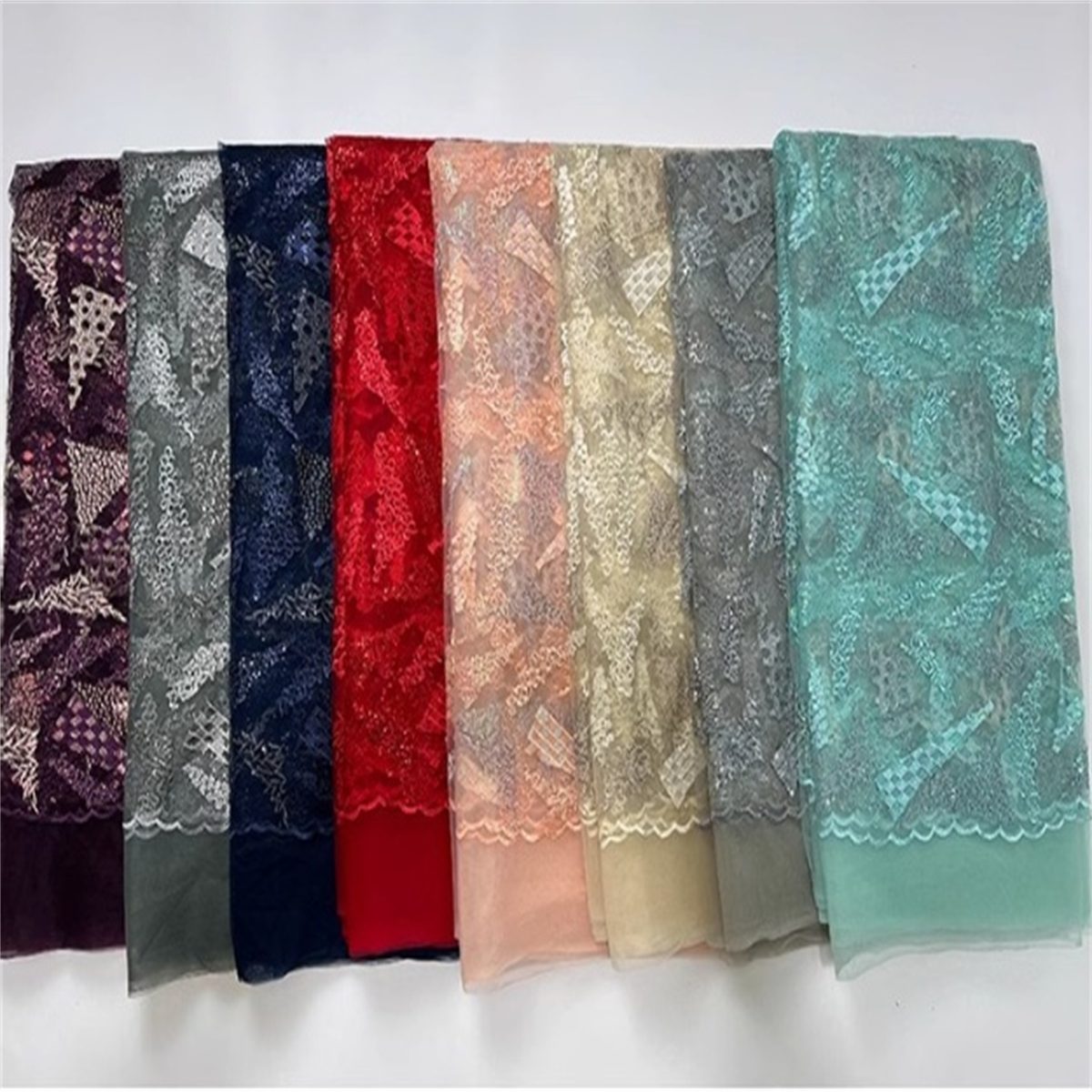 Embroidered Sequin Lace Fabric - 5 Yards | COD JC054