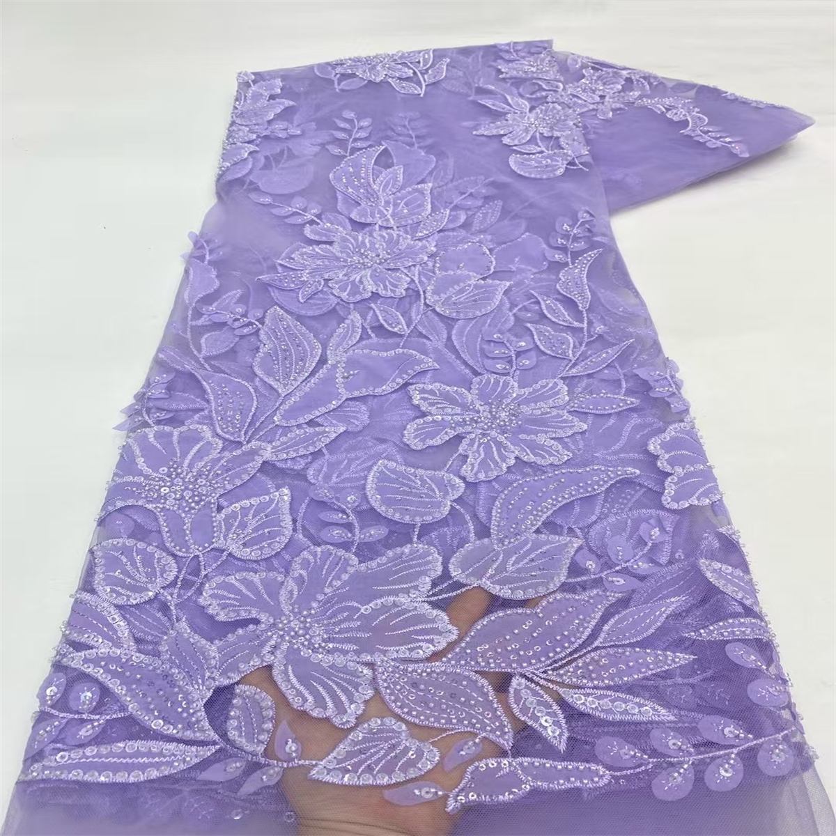 Beaded Tulle Fabric - 5 Yard - 3D Floral Fabric | COD JX486