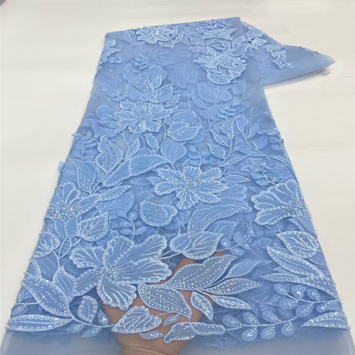 Beaded Tulle Fabric - 5 Yard - 3D Floral Fabric | COD JX486