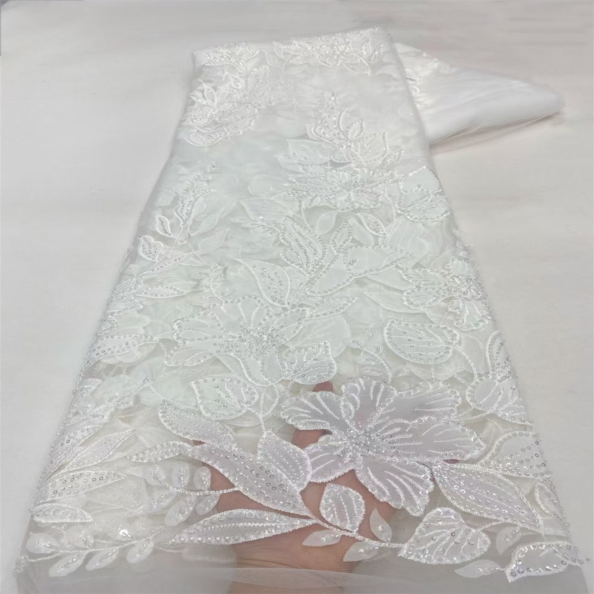 Beaded Tulle Fabric - 5 Yard - 3D Floral Fabric | COD JX486