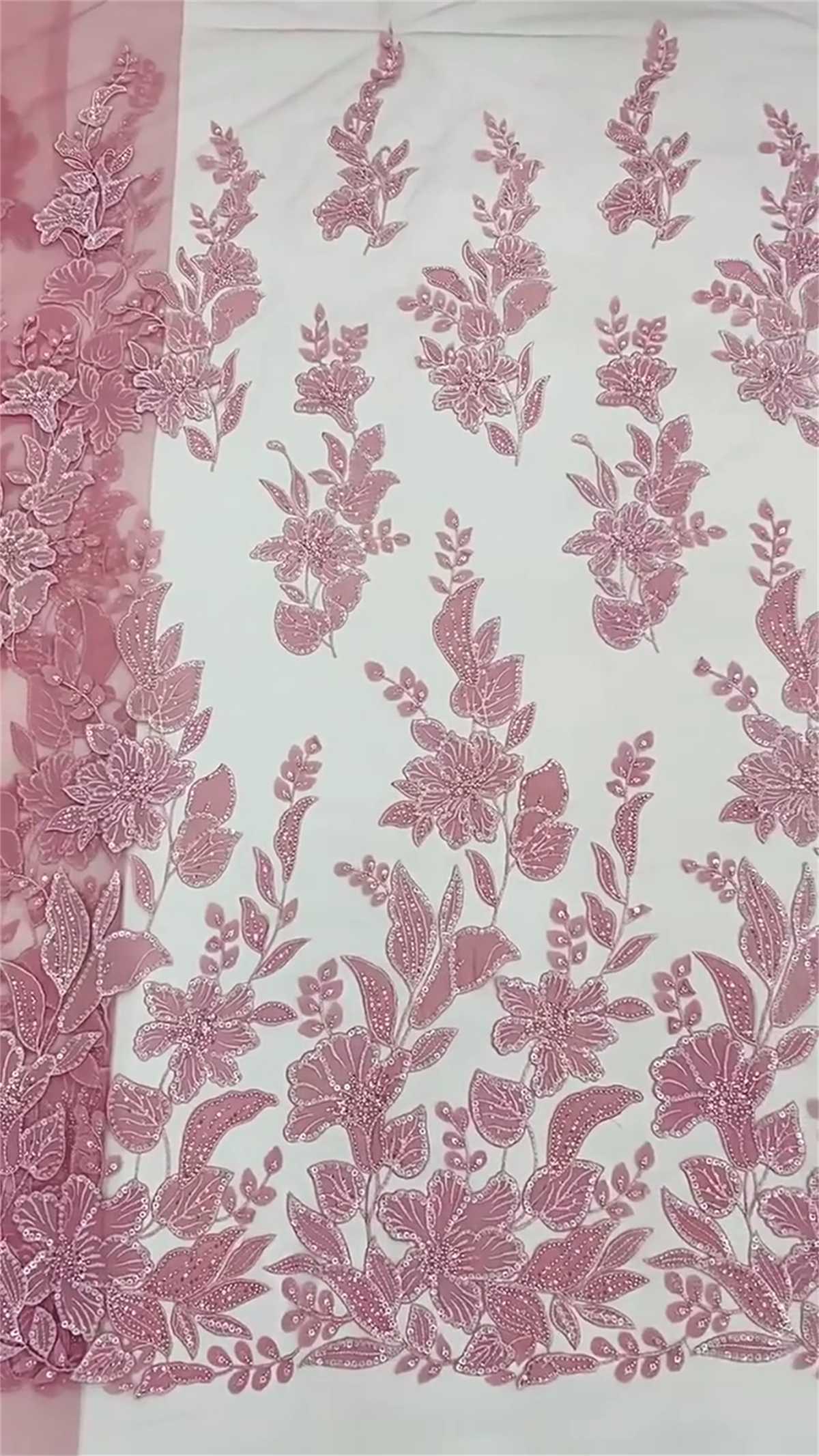 Beaded Tulle Fabric - 5 Yard - 3D Floral Fabric | COD JX486