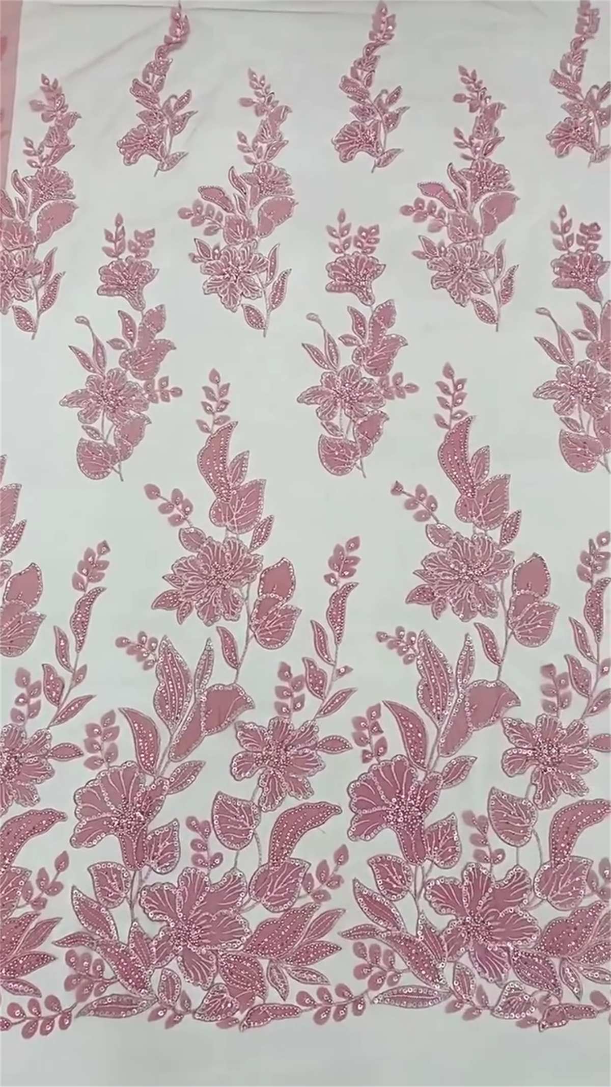 Beaded Tulle Fabric - 5 Yard - 3D Floral Fabric | COD JX486