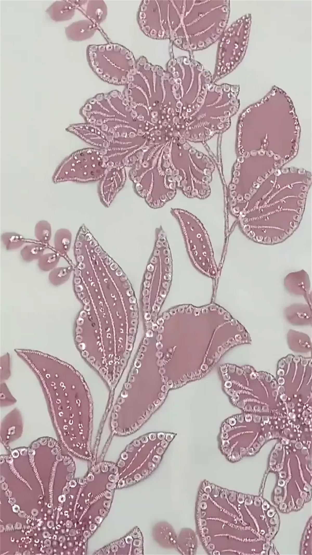 Beaded Tulle Fabric - 5 Yard - 3D Floral Fabric | COD JX486