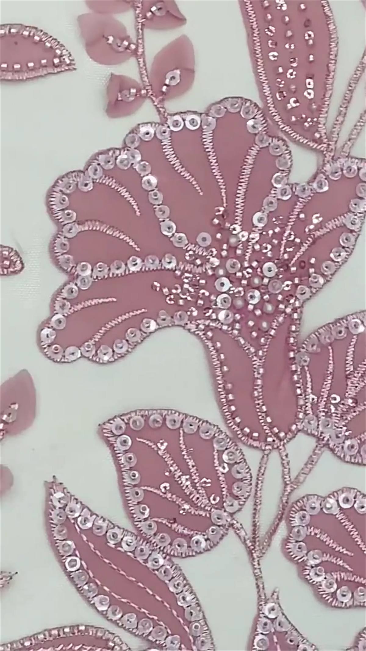 Beaded Tulle Fabric - 5 Yard - 3D Floral Fabric | COD JX486