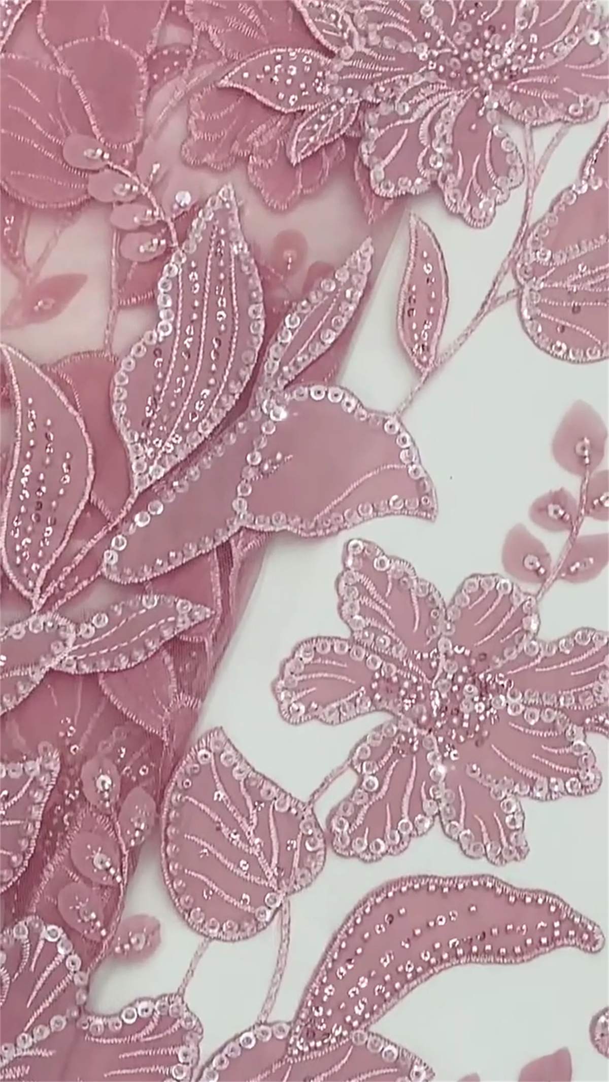 Beaded Tulle Fabric - 5 Yard - 3D Floral Fabric | COD JX486