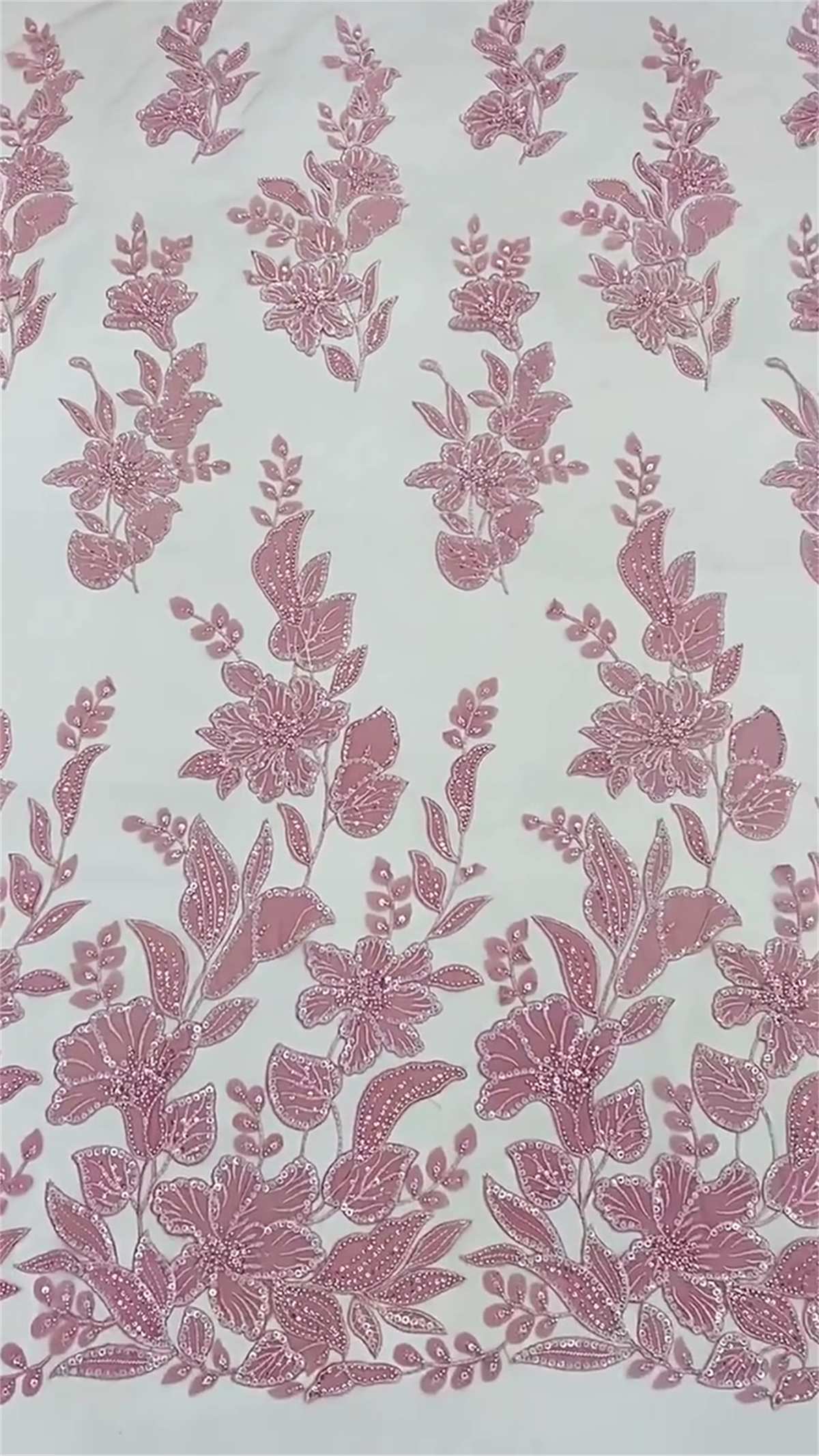 Beaded Tulle Fabric - 5 Yard - 3D Floral Fabric | COD JX486
