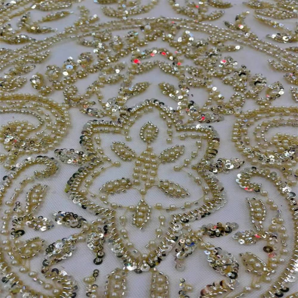 Beaded Tulle Fabric - 5 Yards | COD JX476
