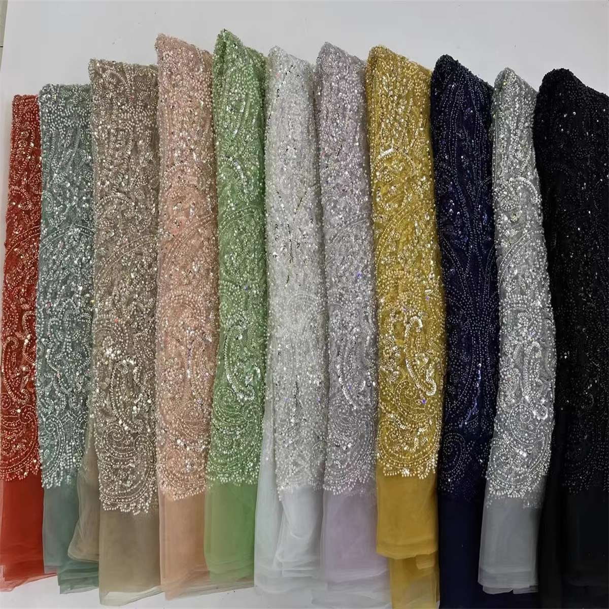 Beaded Tulle Fabric - 5 Yards | COD JX476