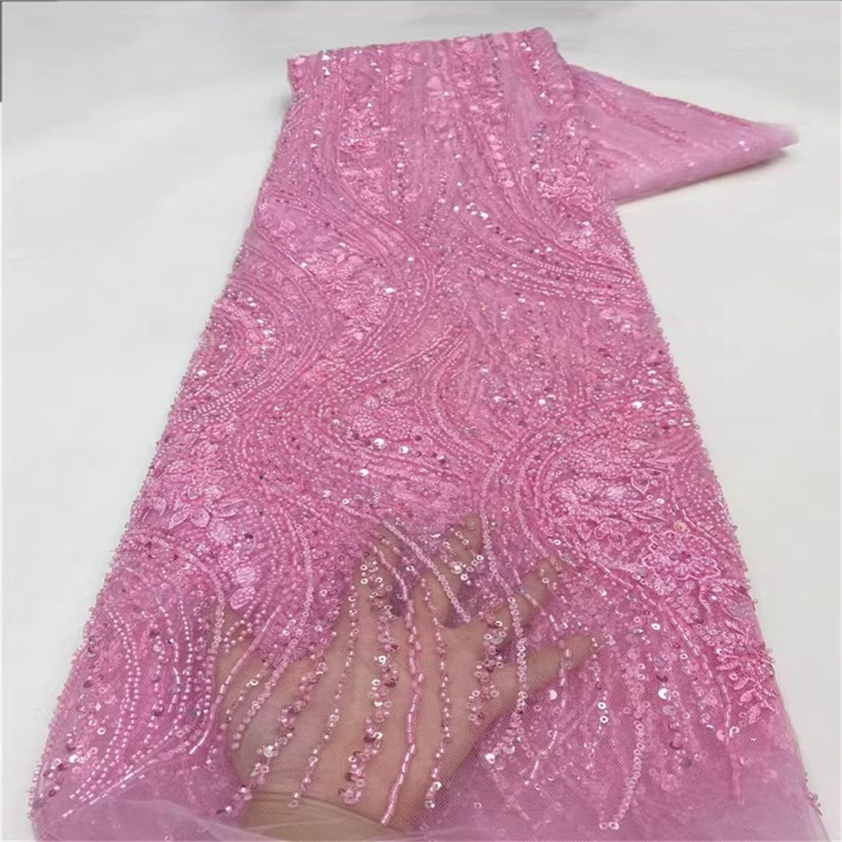 Beaded Tulle Fabric - 5 Yards | COD