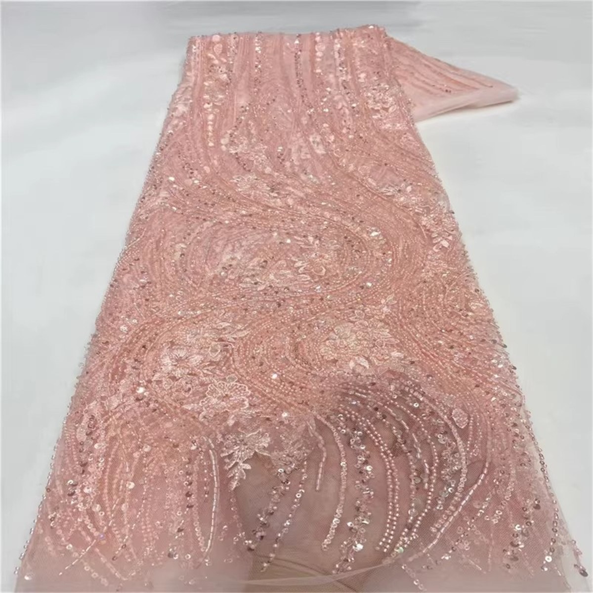 Beaded Tulle Fabric - 5 Yards | COD