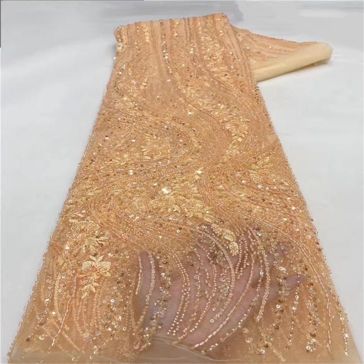 Beaded Tulle Fabric - 5 Yards | COD