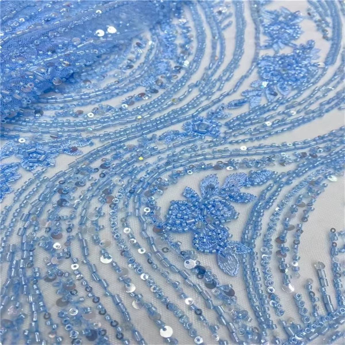 Beaded Tulle Fabric - 5 Yards | COD