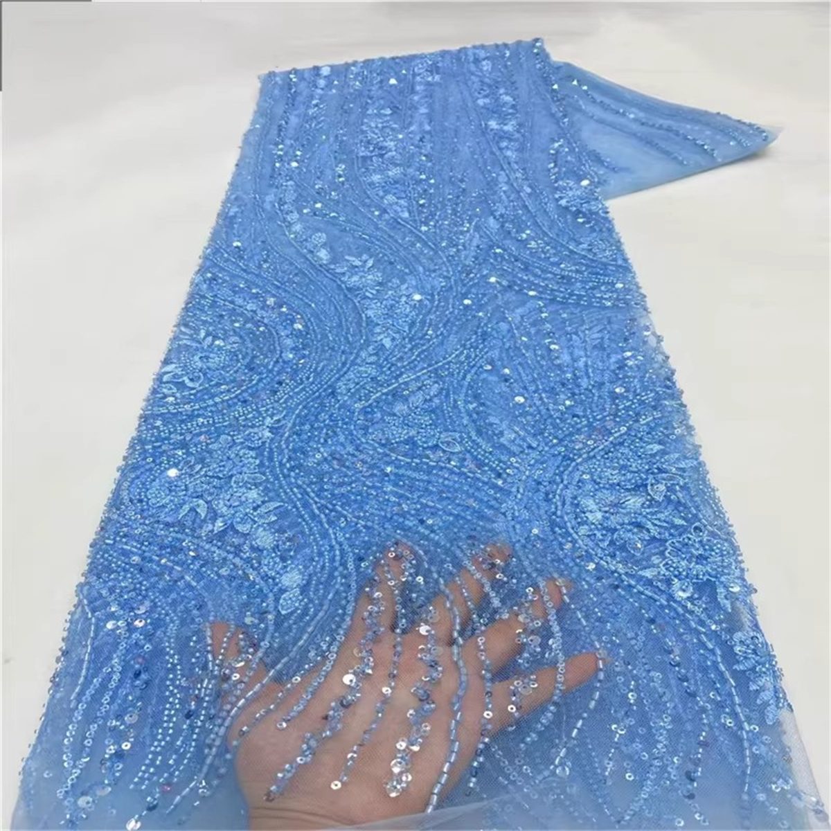 Beaded Tulle Fabric - 5 Yards | COD
