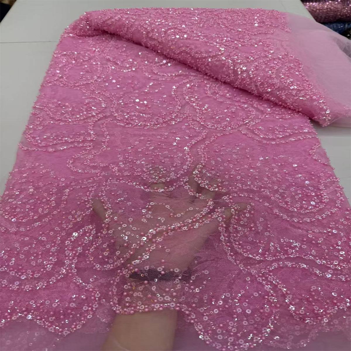 Beaded Tulle Fabric - 5 Yards | COD