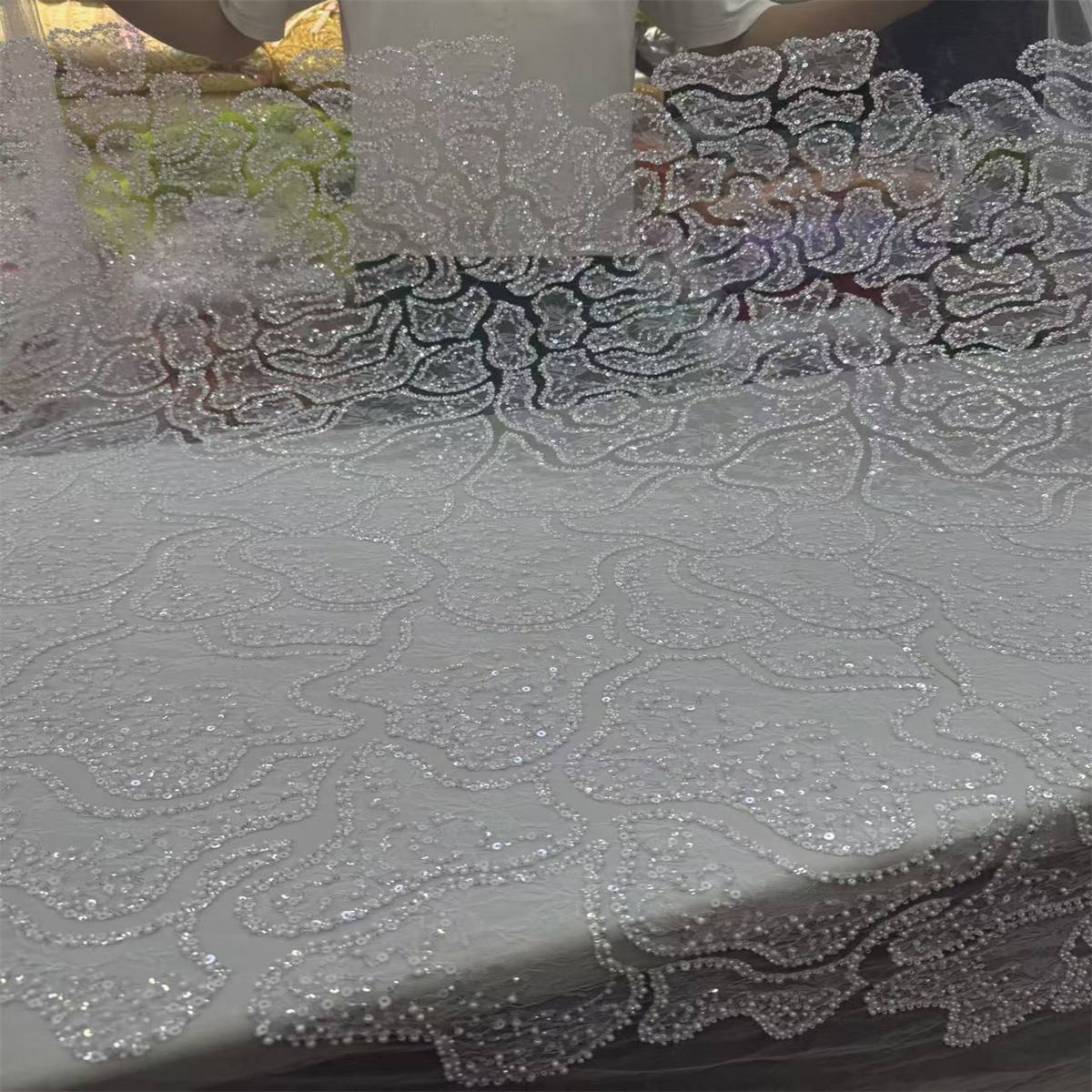 Beaded Tulle Fabric - 5 Yards | COD