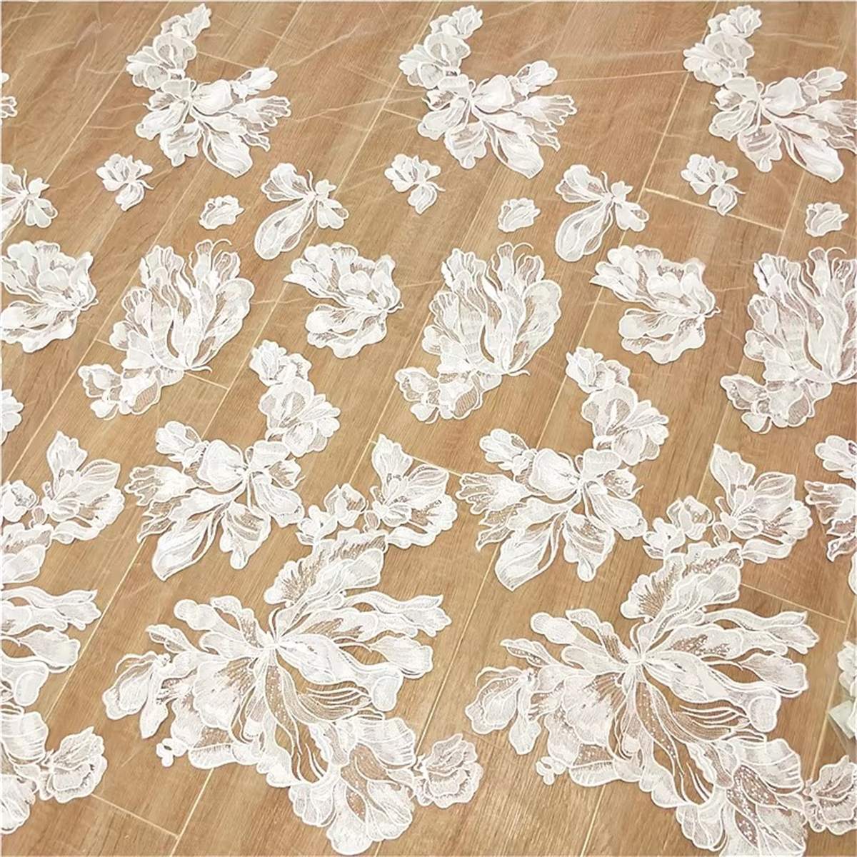 Bridal Lace Fabric - 5 Yards - Embroidered Beaded Wedding Lace Fabric