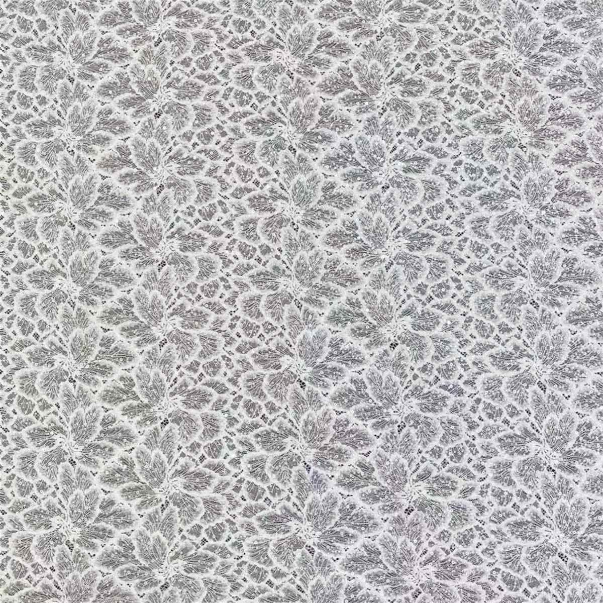Bridal Lace Fabric - 1 Yard - Corded Embroidered Sequin Beaded Wedding Lace Fabric | lil032
