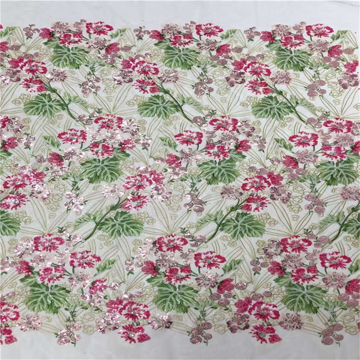 Embroidered Sequin Colorful Lace Fabric - 1 Yard | COD XKL001
