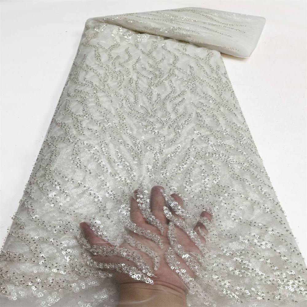Beaded Tulle Fabric - 5 Yards | STN NA016