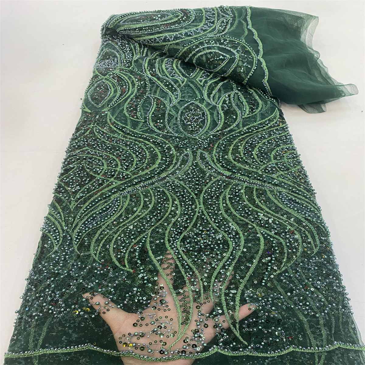 Beaded Tulle Fabric - 5 Yards | lil050