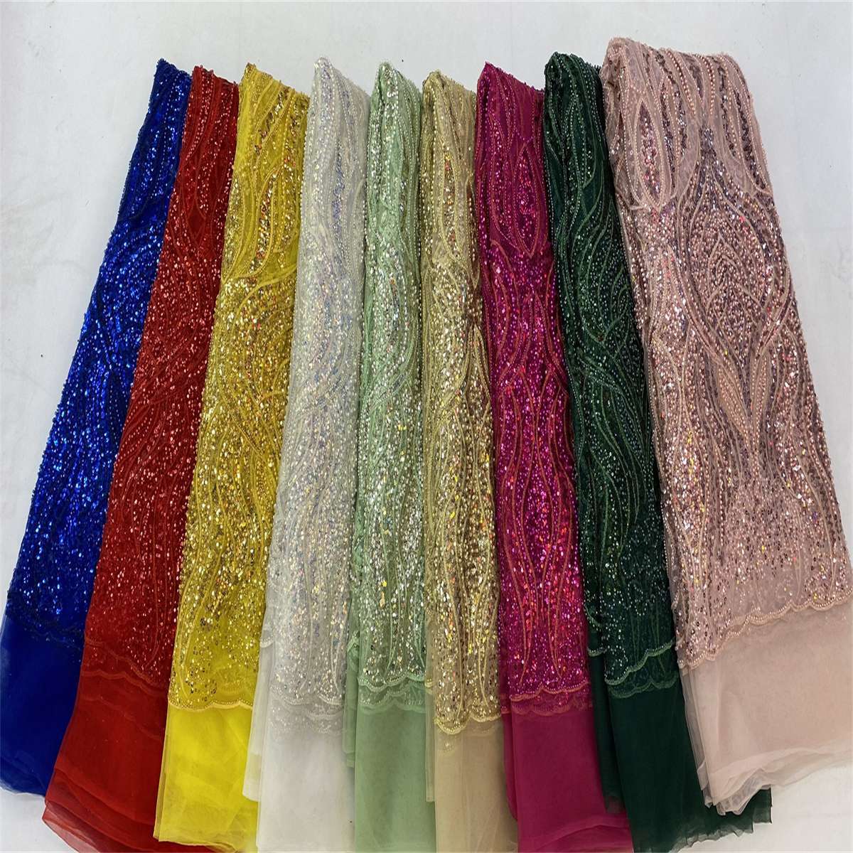 Beaded Tulle Fabric - 5 Yards | lil050