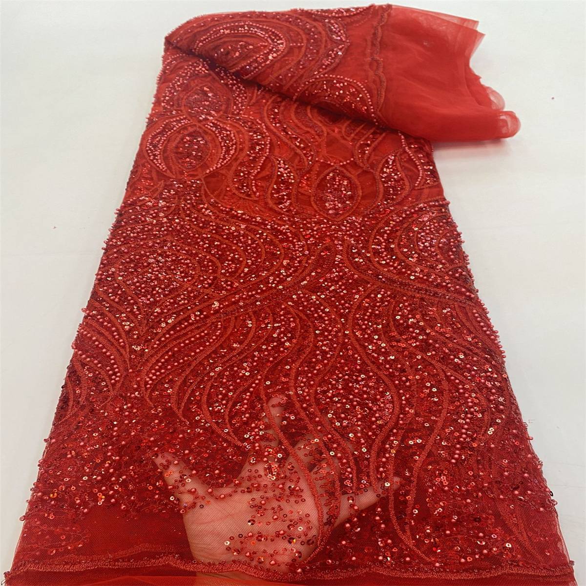 Beaded Tulle Fabric - 5 Yards | lil050