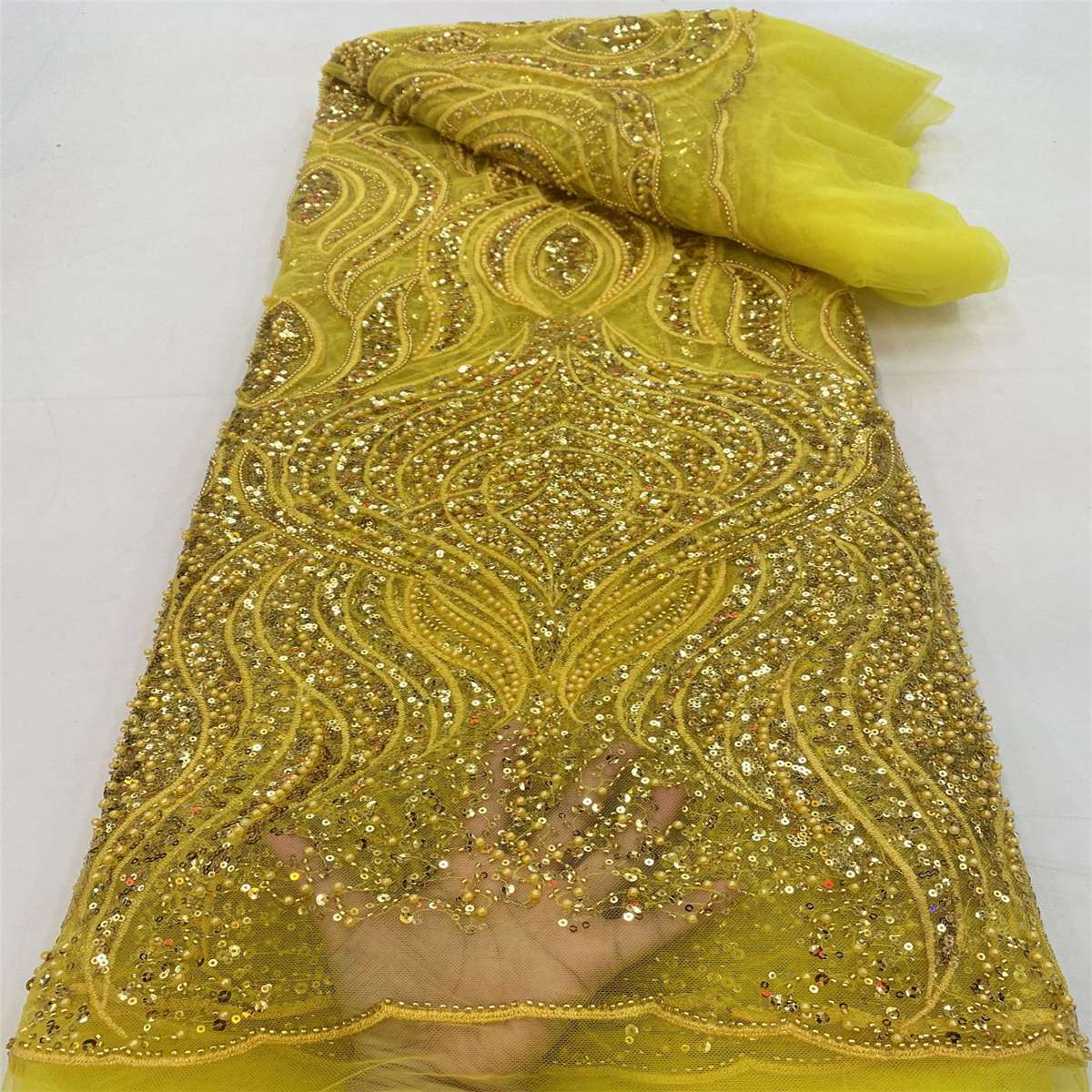 Beaded Tulle Fabric - 5 Yards | lil050