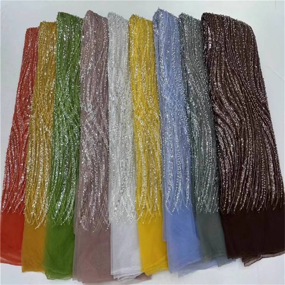 Beaded Tulle Fabric - 5 Yards | STN ZT021