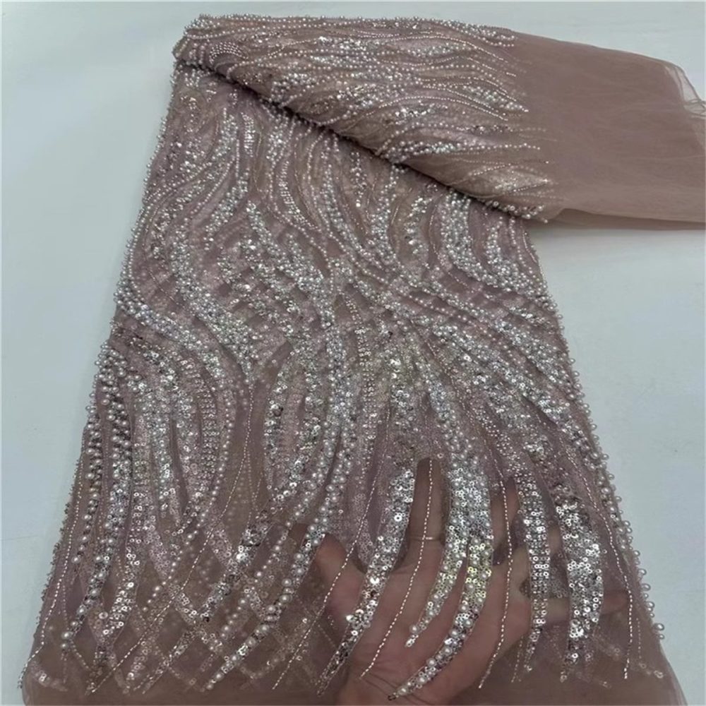 Beaded Tulle Fabric - 5 Yards | STN ZT021