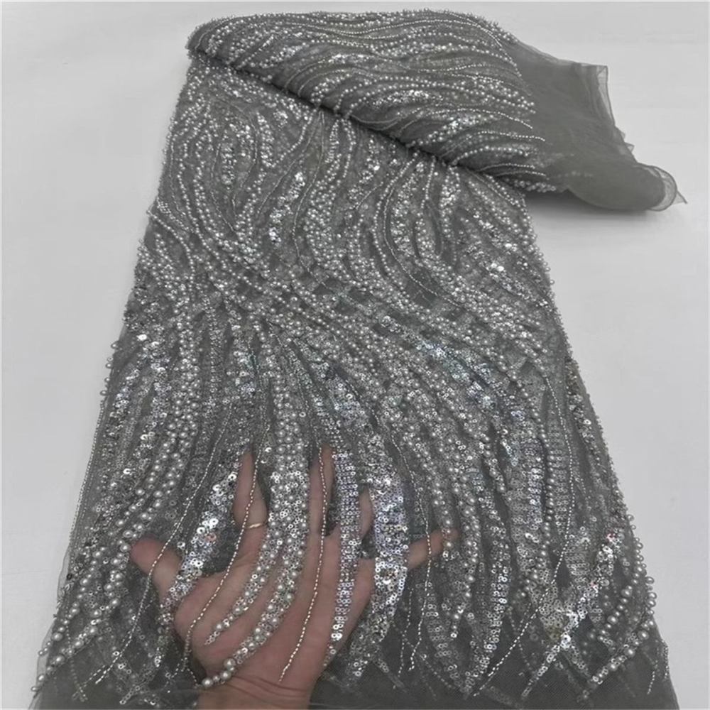 Beaded Tulle Fabric - 5 Yards | STN ZT021