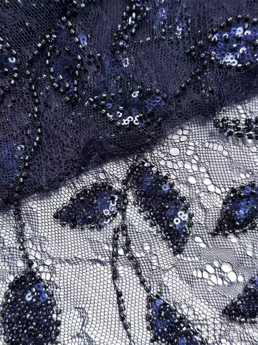Beaded Tulle Fabric - 5 Yards | COD HN494