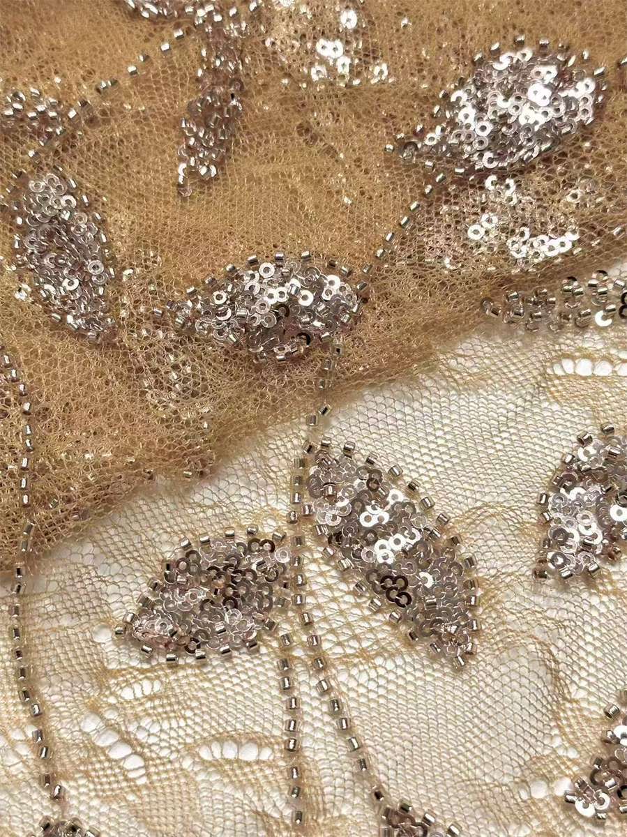 Beaded Tulle Fabric - 5 Yards | COD HN494