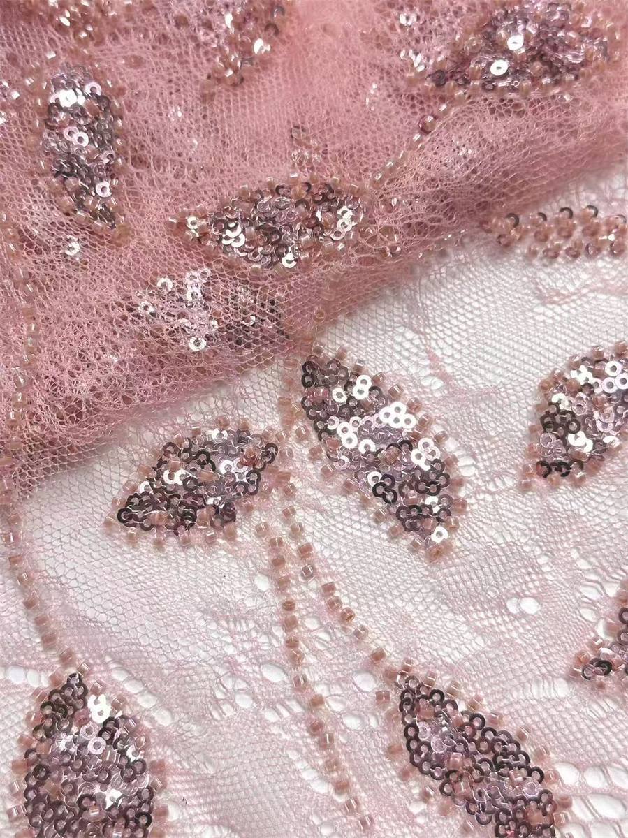 Beaded Tulle Fabric - 5 Yards | COD HN494