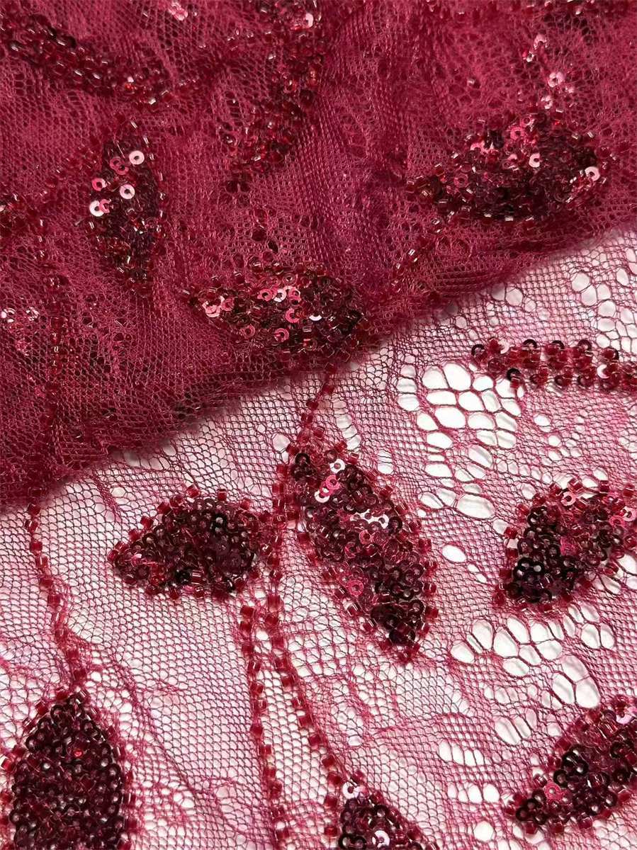 Beaded Tulle Fabric - 5 Yards | COD HN494