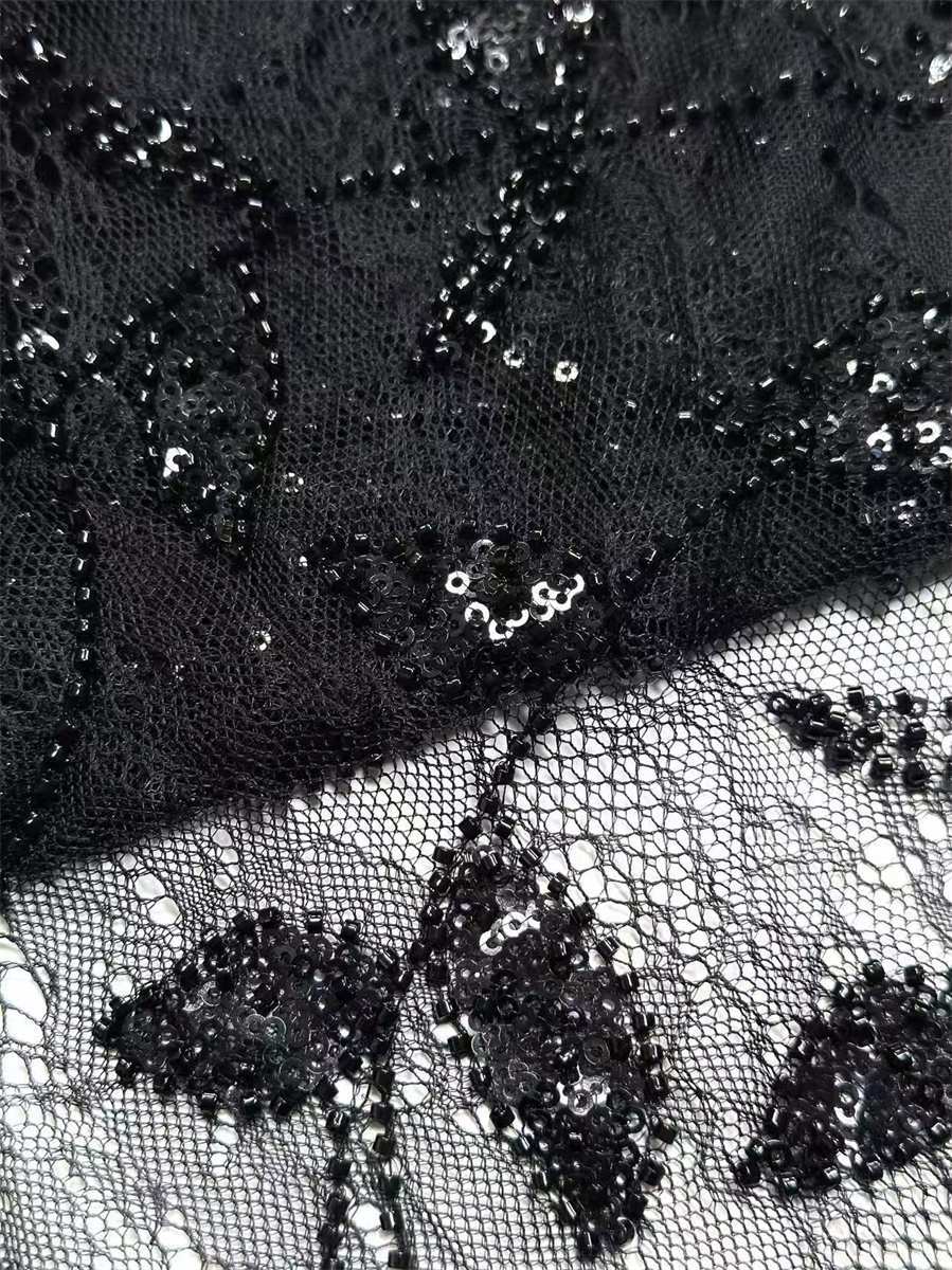 Beaded Tulle Fabric - 5 Yards | COD HN494