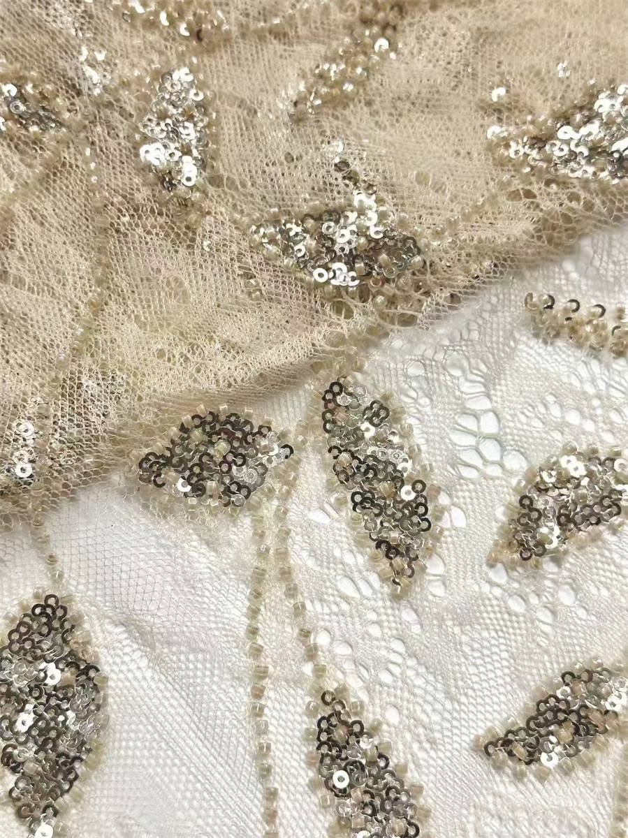 Beaded Tulle Fabric - 5 Yards | COD HN494
