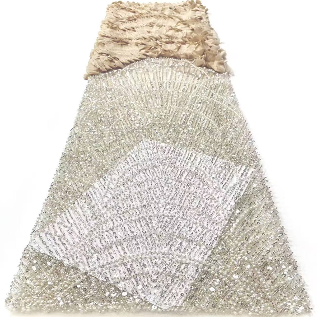 Beaded Tulle Fabric - 5 Yards | COD HN486