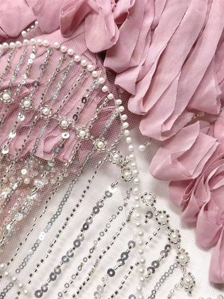 Beaded Tulle Fabric - 5 Yards | COD HN486