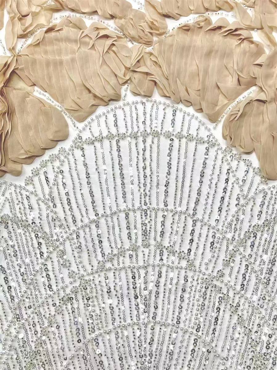 Beaded Tulle Fabric - 5 Yards | COD HN486